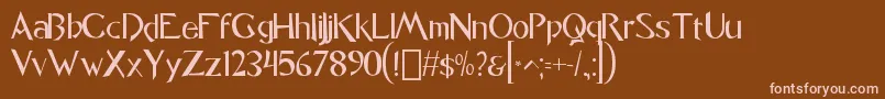 font Caligo1 0-fontti – vaaleanpunaiset fontit ruskealla taustalla