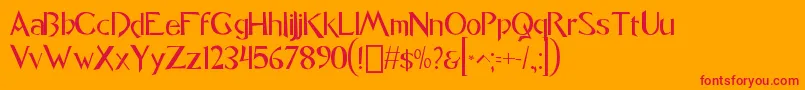 font Caligo1 0 Font – Red Fonts on Orange Background