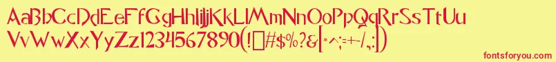 Fonte font Caligo1 0 – fontes vermelhas em um fundo amarelo