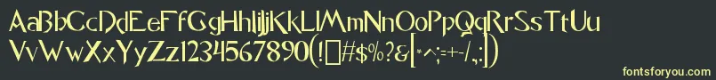 フォントfont Caligo1 0 – 黒い背景に黄色の文字