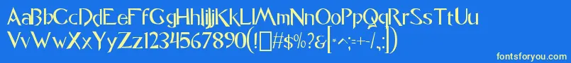 font Caligo1 0-fontti – keltaiset fontit sinisellä taustalla