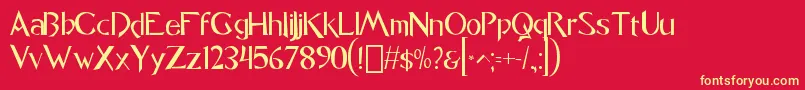 Fonte font Caligo1 0 – fontes amarelas em um fundo vermelho