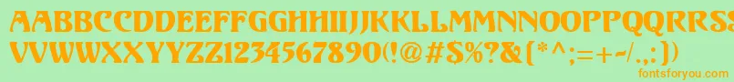 Unicorn1 Font – Orange Fonts on Green Background
