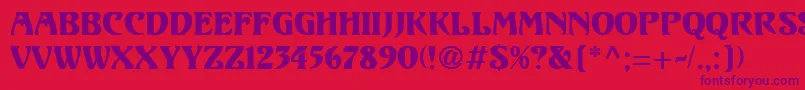 Czcionka Unicorn1 – fioletowe czcionki na czerwonym tle