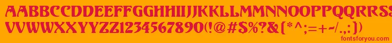 Unicorn1 Font – Red Fonts on Orange Background