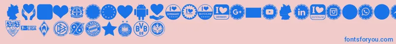フォントFont Color Germany – ピンクの背景に青い文字