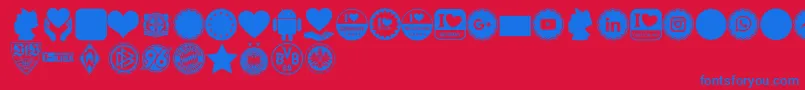 Czcionka Font Color Germany – niebieskie czcionki na czerwonym tle