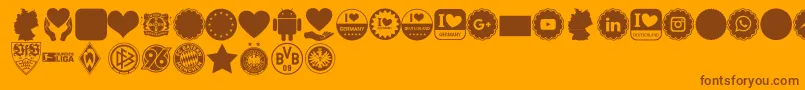 Czcionka Font Color Germany – brązowe czcionki na pomarańczowym tle