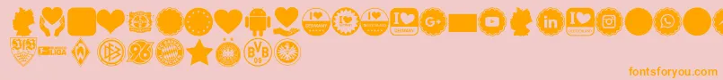 Czcionka Font Color Germany – pomarańczowe czcionki na różowym tle