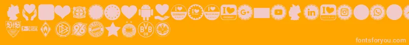 Czcionka Font Color Germany – różowe czcionki na pomarańczowym tle