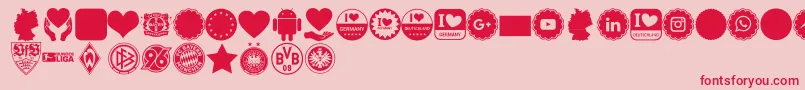 フォントFont Color Germany – ピンクの背景に赤い文字