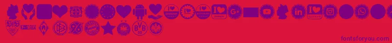 フォントFont Color Germany – 赤い背景に紫のフォント