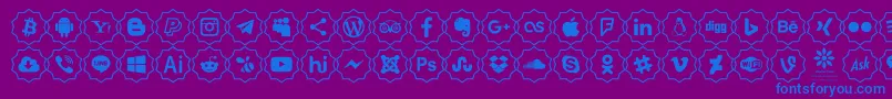 Fonte Font Color icon – fontes azuis em um fundo violeta