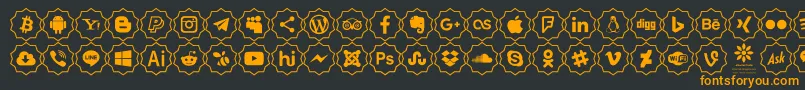 Font Color icon-fontti – oranssit fontit mustalla taustalla