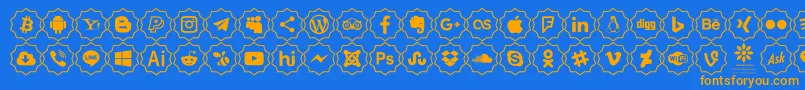 fuente Font Color icon – Fuentes Naranjas Sobre Fondo Azul