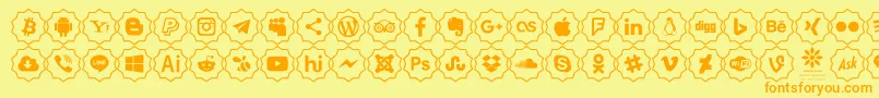 fuente Font Color icon – Fuentes Naranjas Sobre Fondo Amarillo