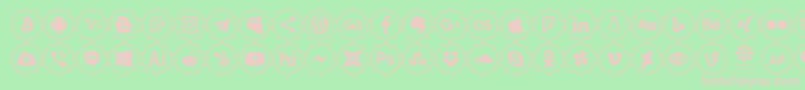 Fonte Font Color icon – fontes rosa em um fundo verde