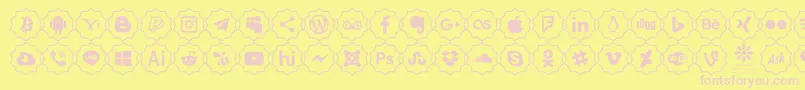 Font Color icon-fontti – vaaleanpunaiset fontit keltaisella taustalla