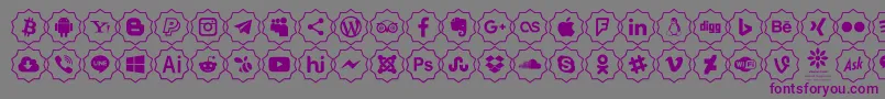 Font Color icon-fontti – violetit fontit harmaalla taustalla