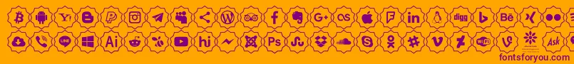 Font Color icon-Schriftart – Violette Schriften auf orangefarbenem Hintergrund