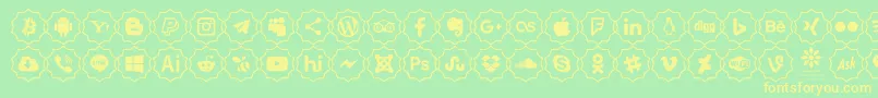 Font Color icon-fontti – keltaiset fontit vihreällä taustalla