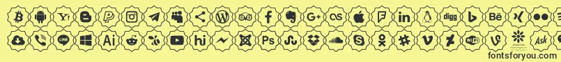 Fonte Font Color icon – fontes pretas em um fundo amarelo