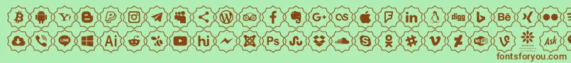 Font Color icon-Schriftart – Braune Schriften auf grünem Hintergrund