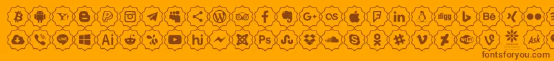 Fonte Font Color icon – fontes marrons em um fundo laranja