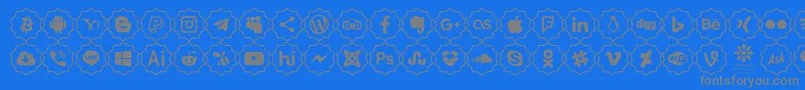 Fonte Font Color icon – fontes cinzas em um fundo azul