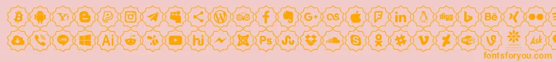 Fonte Font Color icon – fontes laranjas em um fundo rosa