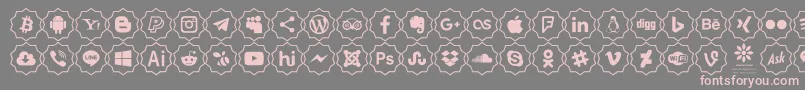 Font Color icon-Schriftart – Rosa Schriften auf grauem Hintergrund