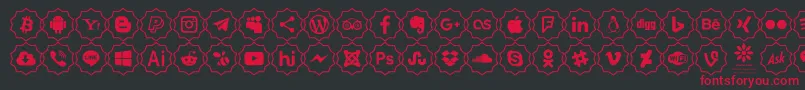 Font Color icon-Schriftart – Rote Schriften auf schwarzem Hintergrund