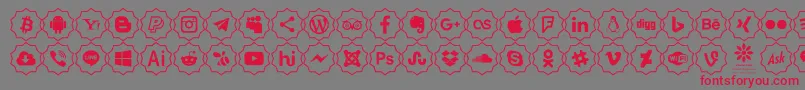 フォントFont Color icon – 赤い文字の灰色の背景