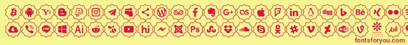 Font Color icon-Schriftart – Rote Schriften auf gelbem Hintergrund