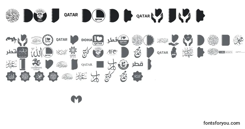 Schriftart Font Color Qatar – Alphabet, Zahlen, spezielle Symbole