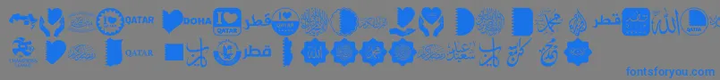Czcionka Font Color Qatar – niebieskie czcionki na szarym tle