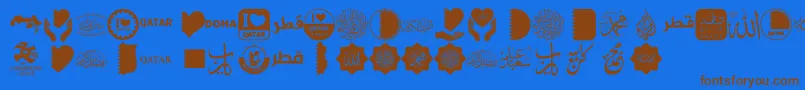 Czcionka Font Color Qatar – brązowe czcionki na niebieskim tle