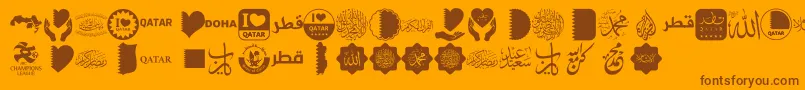 Font Color Qatar Font – Brown Fonts on Orange Background