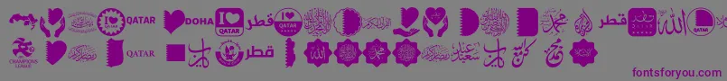 Czcionka Font Color Qatar – fioletowe czcionki na szarym tle