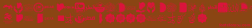 Czcionka Font Color Qatar – czerwone czcionki na brązowym tle