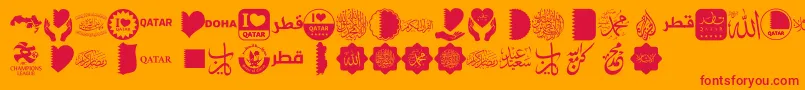 Font Color Qatar Font – Red Fonts on Orange Background
