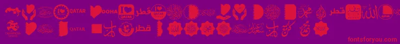 Czcionka Font Color Qatar – czerwone czcionki na fioletowym tle