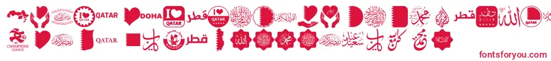 Czcionka Font Color Qatar – czerwone czcionki na białym tle