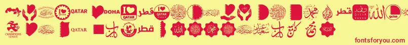 フォントFont Color Qatar – 赤い文字の黄色い背景