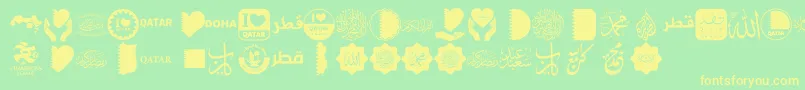 Czcionka Font Color Qatar – żółte czcionki na zielonym tle
