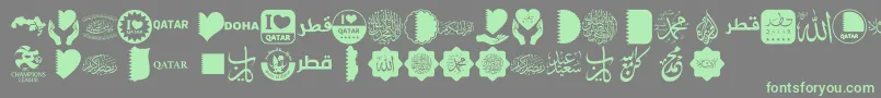 Fonte Font Color Qatar – fontes verdes em um fundo cinza