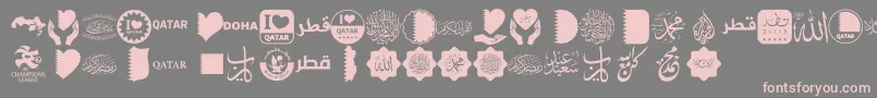 Weitere Informationen zur Font Color Qatar-Schriftart Font Color Qatar-Schriftart – Rosa Schriften auf grauem Hintergrund