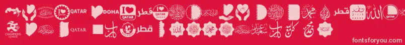 フォントFont Color Qatar – 赤い背景にピンクのフォント