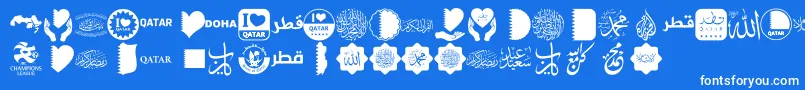 Fonte Font Color Qatar – fontes brancas em um fundo azul