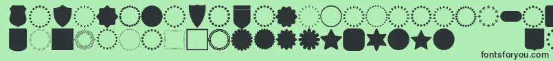 Fonte font frames – fontes pretas em um fundo verde